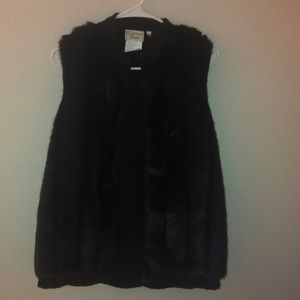 Black Fur Vest